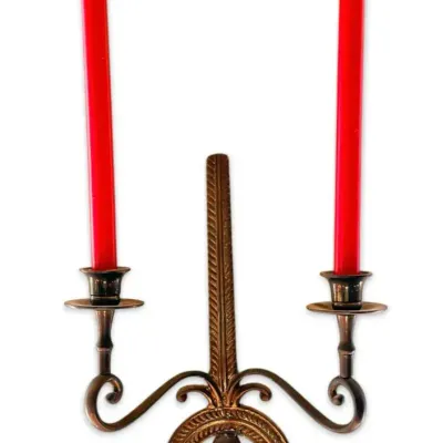 Brass Double-Arm Wall Sconce Candeholder