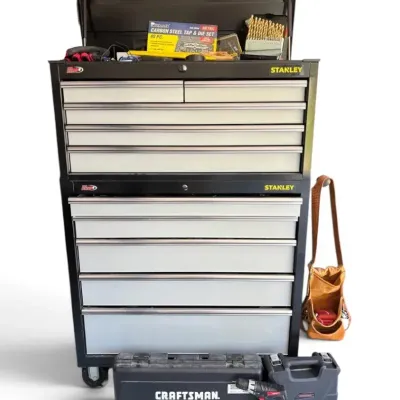 Stanley Rolling Metal Two-Piece Tool Chest (Contents Included!)