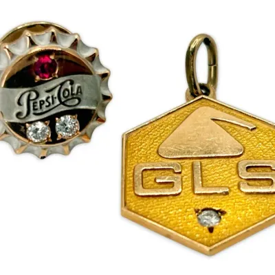 10k Gold & Diamond GLS Pendant & Pepsi-Cola Pin