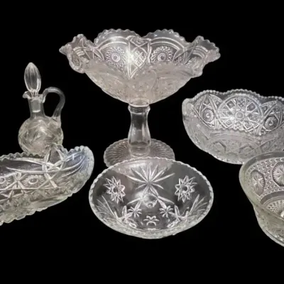 Clear Glass Pedestal Dish, Bowls, & More