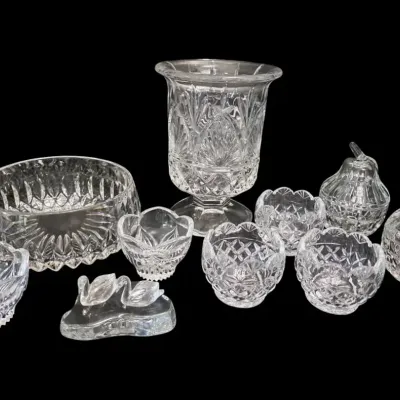 Crystal Vase, Bowls, Jam Jars, Swans, & More