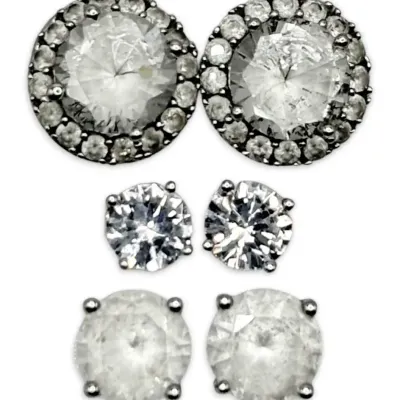 14k White Gold & Diamond Stud Earrings (5.6g)