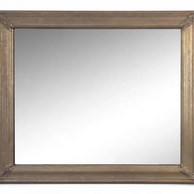 Rectangular Ornate Carved Gold Gilt Framed Beveled Mirror (35.3” X 41”)