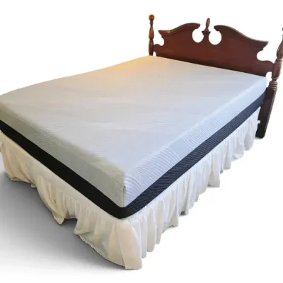 Dark Wooden Arched Queen Bed w/ Gel Foam Mattress