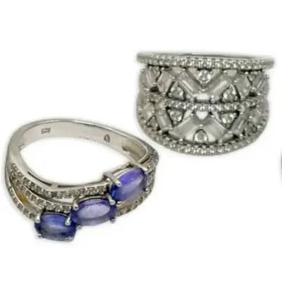 Sterling Silver CZ Rings (24.58g)