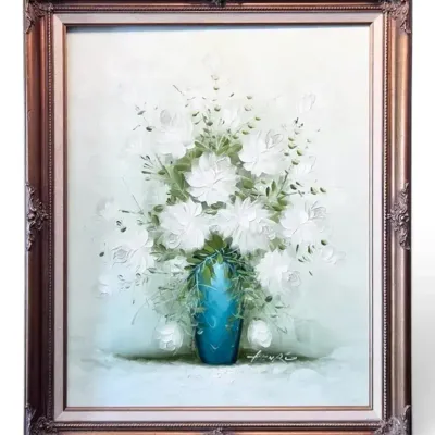 Mid-Century Still Life Signed Oil Painting by Robert Cox (29” X 25”)