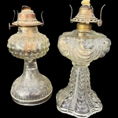 Clear Glass Kerosene Oil Lamp Bases 