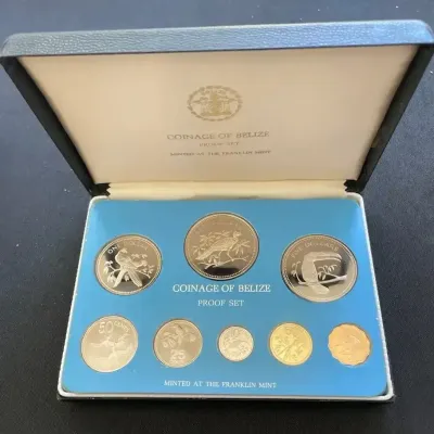 1976 Belize Franklin Mint 8-Coin Proof Set – Original Case & Certificate of Authenticity