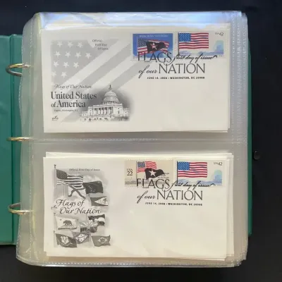 U.S. Flags of Our Nation First Day Cover Collection – State Flags, ArtCraft Cachets, Binder Album