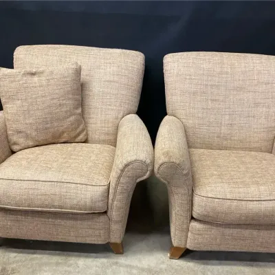 Pair of Tan Tweed Upholstered Chairs