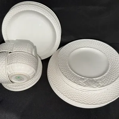 Bordallo Pinheiro White Basketweave Dinnerware