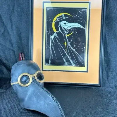 The Plague Doctor Matted Artwork and Mask