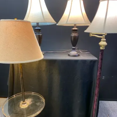 Table and Standing Light Lot