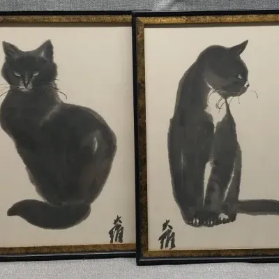 "Tess" & "Tip" Lithograph Prints By David Da Wei Kwo 