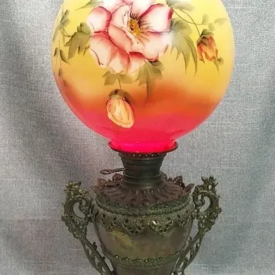 Hand Painted Victorian Lamp