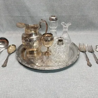 Crystal & Silver Plate Pieces 