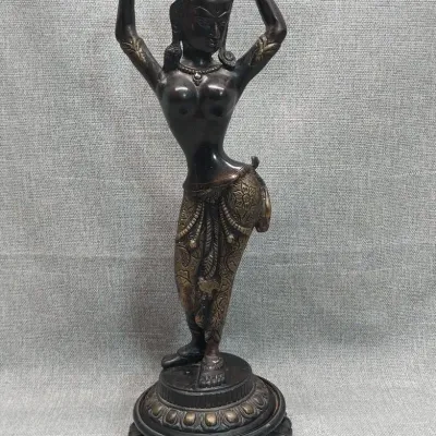 Nepalese Brass Dancing Apsara Statue