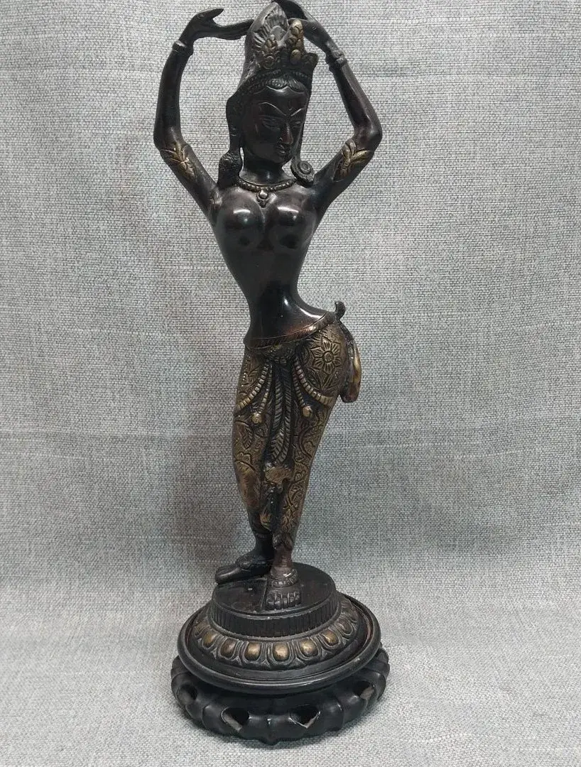 Nepalese Brass Dancing Apsara Statue