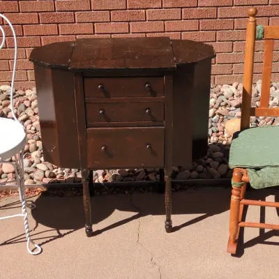 Parlor Chair, Rocking Chair, & Martha Washington Sewing Cabinet