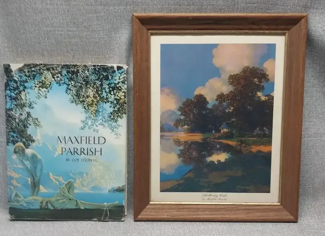 "Sheltering Oaks" Print By Maxfield Parrish & Book