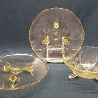 Yellow Depression Glass Platters