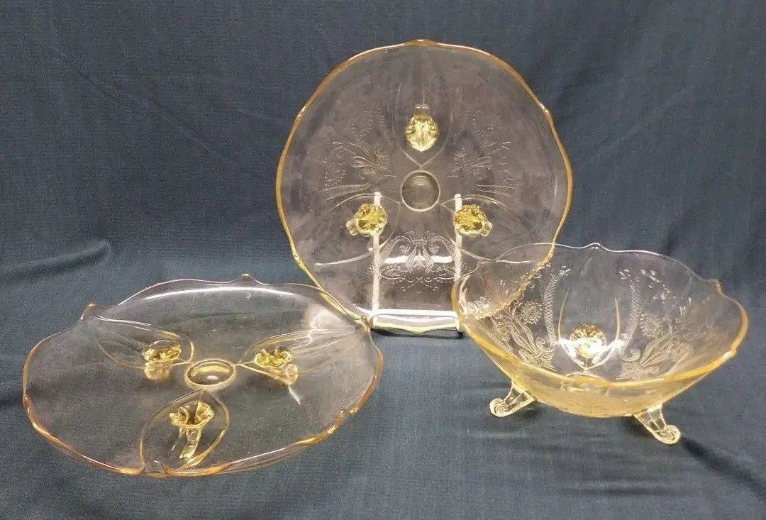 Yellow Depression Glass Platters