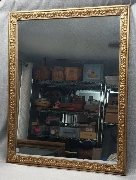 Framed Gold Tone Mirror #2