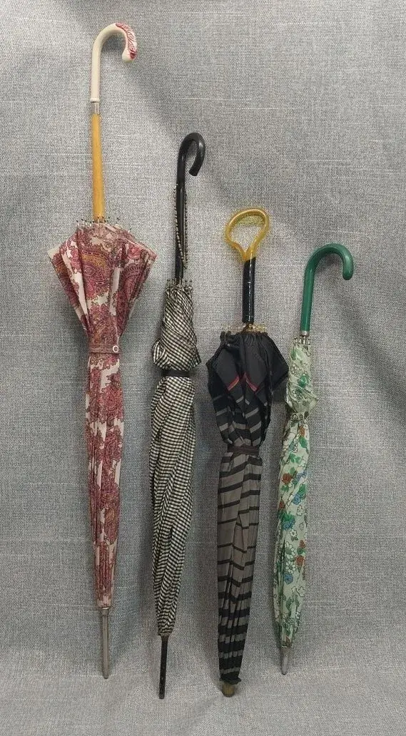 4 Vintage Umbrellas – Paisley, Gingham, Stripe & Floral