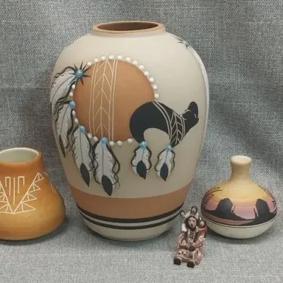 Southwest Style Pottery Vases by Various Artists - See photos