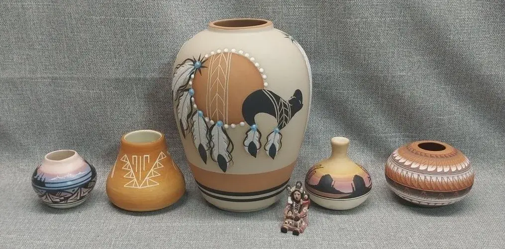 Southwest Style Pottery Vases by Various Artists - See photos