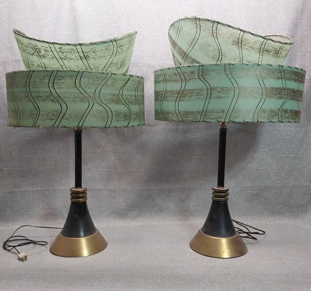 MCM Atomic Age Table Lamp Set 
