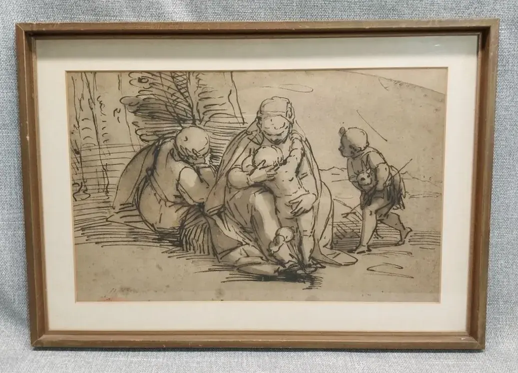 Holy Family With Infant Saint John Print