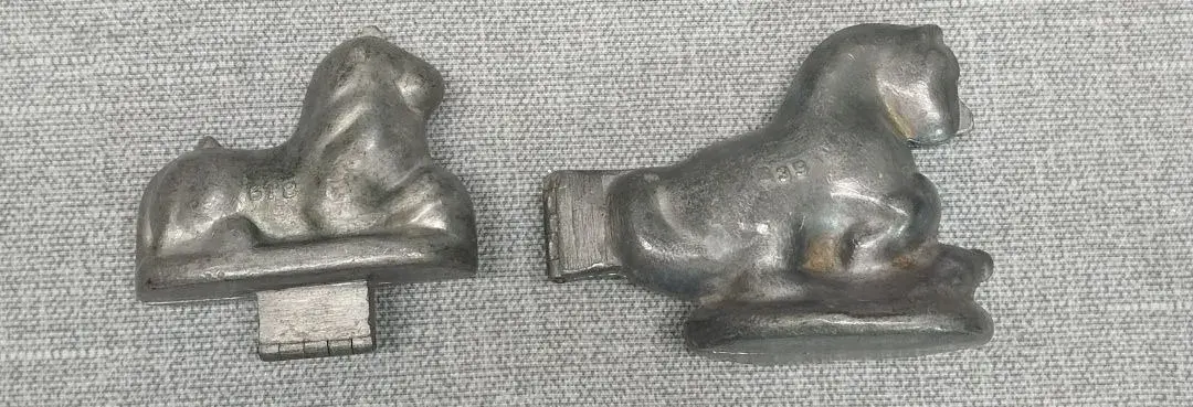 Antique Eppelsheimer and Co. Lion & Horse Pewter Ice Cream/Candy/Chocolate Molds. 