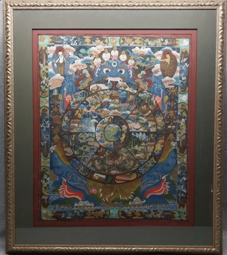 Large "Wheel of Life" Thangka Painting