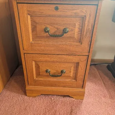 Solid Wood Two Drawer File Cabinet 