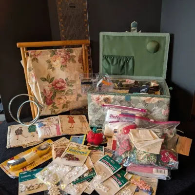 Vintage Sewing Box & More Lot 2