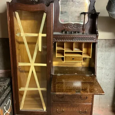 Antique Secretary Desk with Bookcase