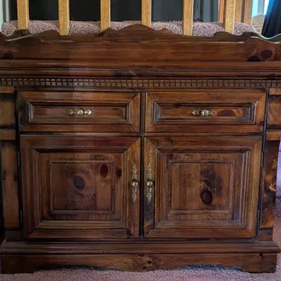 Bernhardt Solid Wood Buffet With Copper Inlay