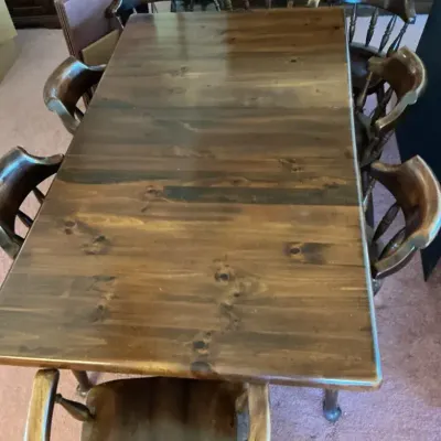 Wood Kitchen Table with Nine Chairs