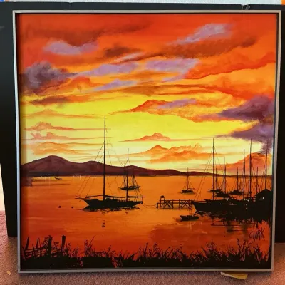 37” X 37” Artmaster Studios Hand Painting