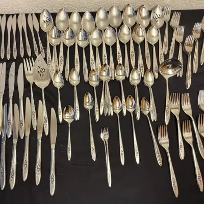 Community Stainless Flatware Set "Rose Shadow" Pattern