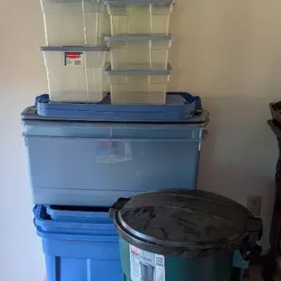 Variety Of Totes & Garbage Can