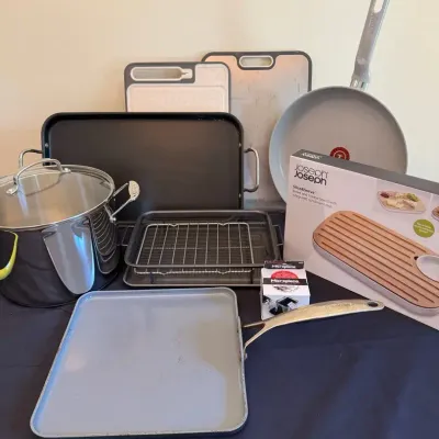 Assorted Quality Cookware & Kitchen Tools Lot: GreenPan, T-fal, Cuisinart, Microplane & More