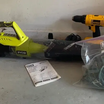 Ryobi Leaf Blower and Dewalt 18v Drill