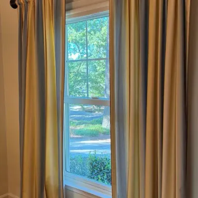 Matching Pair of Custom Window Drapery Panels (87" L x 45" W)