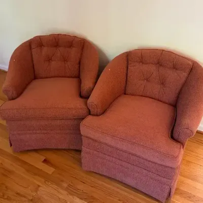 Dexter Upholstered Armchairs – Channel-Tufted Club Chair 