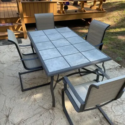 Hampton Bay Belleville 5-Piece C-Spring Patio Dining Set Model # FCS80198-ST