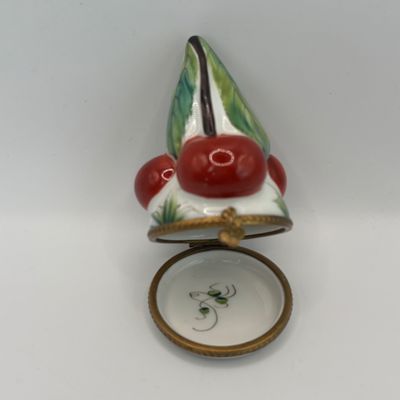 LOT 82: Vintage Limoges Cherry Cluster Trinket Box