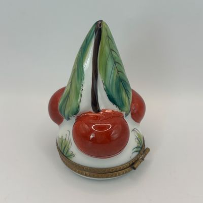 LOT 82: Vintage Limoges Cherry Cluster Trinket Box