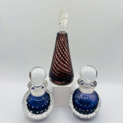 LOT 104: Art Glass Perfume Bottles - Unsigned